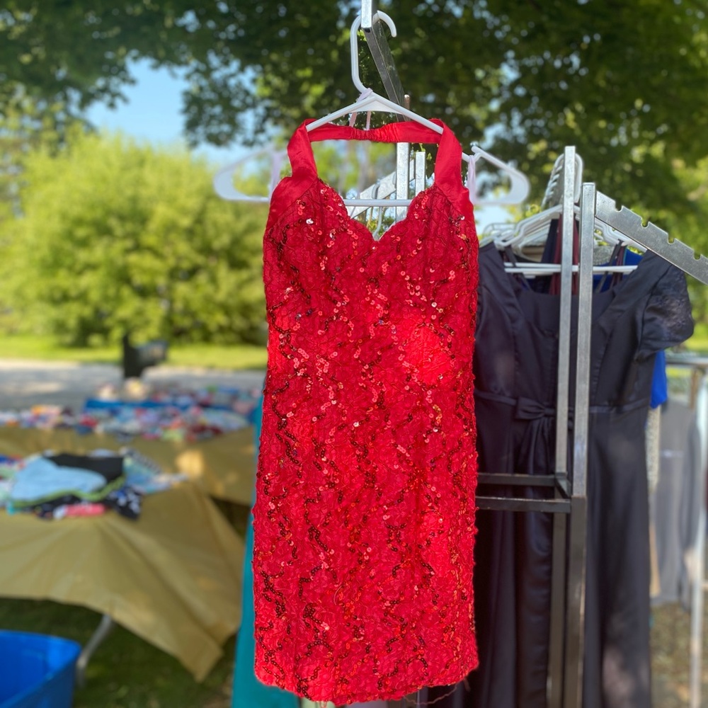 Bari-Jay Vintage Red Sequin Mini Dress